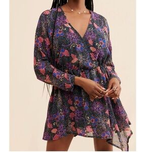 Free People Teegan Mini Dress in the "Twilight Combo" size Medium